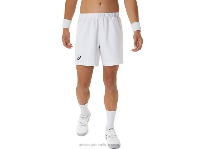 cancha de hombres 7in short Asics 4L68394 blanco brillante