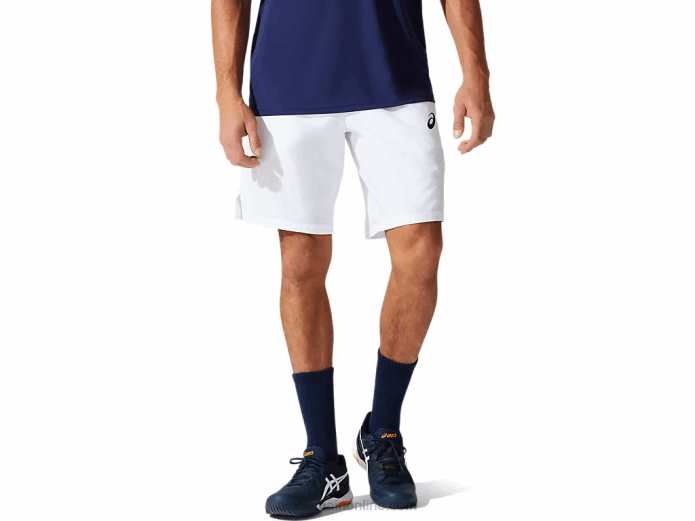 cancha de hombres 9in short Asics 4L681972 blanco brillante