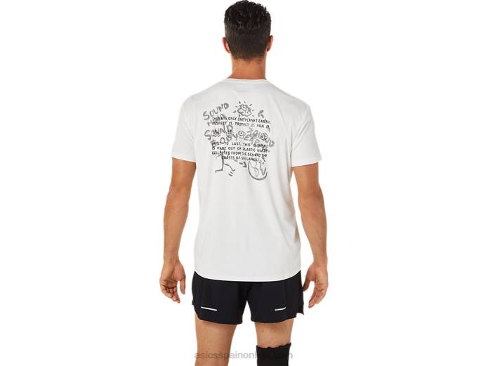 camiseta de hombre ocean waste Asics 4L681487 blanco natural