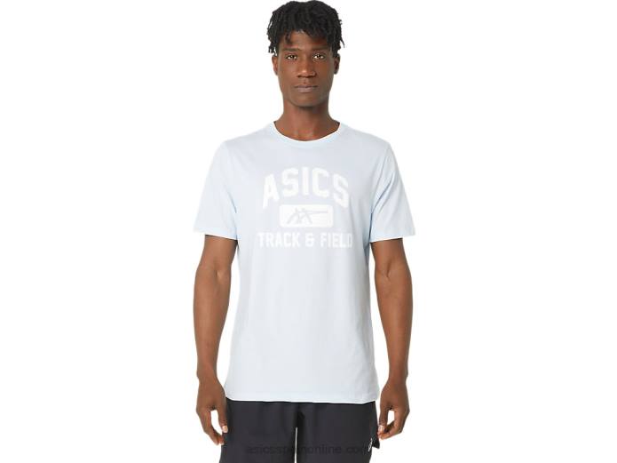 camiseta gráfica unisex de atletismo Asics 4L68179 cielo suave