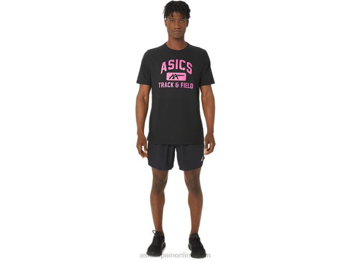 camiseta gráfica unisex de atletismo Asics 4L6867 rendimiento negro