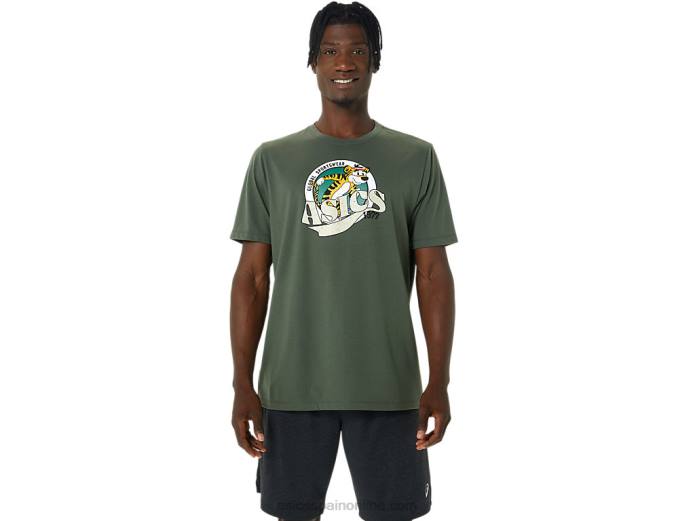 camiseta herencia 1977 Asics 4L68875 lienzo de oliva