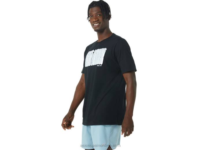 camiseta larga con logo abstracto Asics 4L68795 rendimiento negro