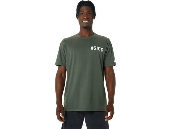 camiseta rayas amanecer Asics 4L68787 lienzo de oliva