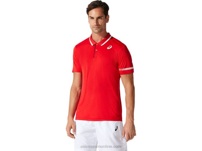 polo de hombre Asics 4L681775 rojo clásico