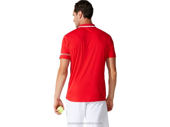 polo de hombre Asics 4L681775 rojo clásico