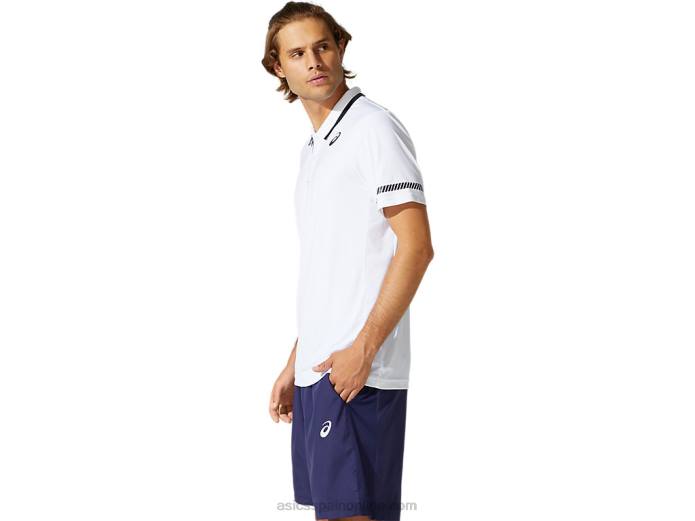 polo de hombre Asics 4L681965 blanco brillante