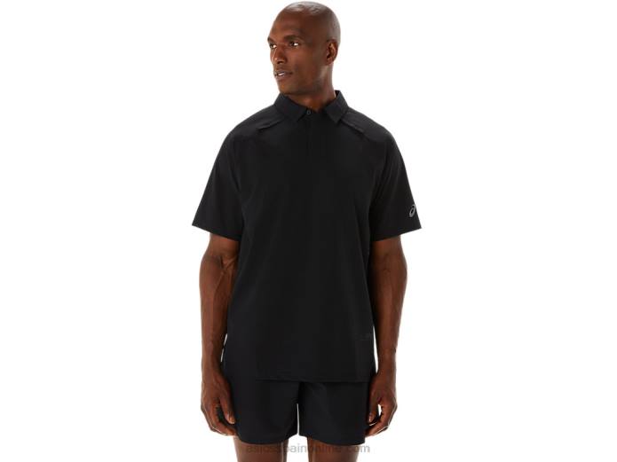 polo de hombre actibreeze jacquard Asics 4L68270 rendimiento negro