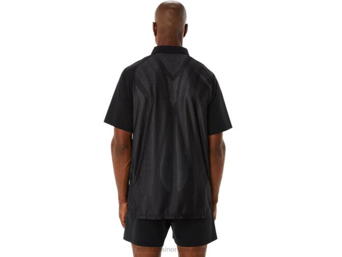 polo de hombre actibreeze jacquard Asics 4L68270 rendimiento negro