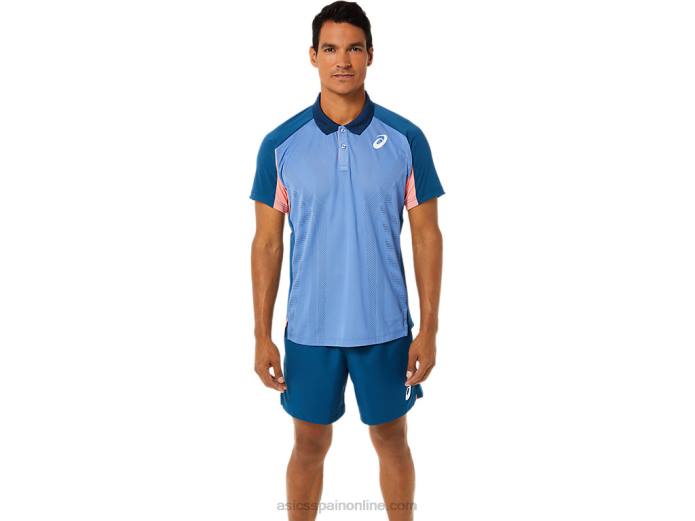 polo de partido de hombre Asics 4L681512 índigo claro