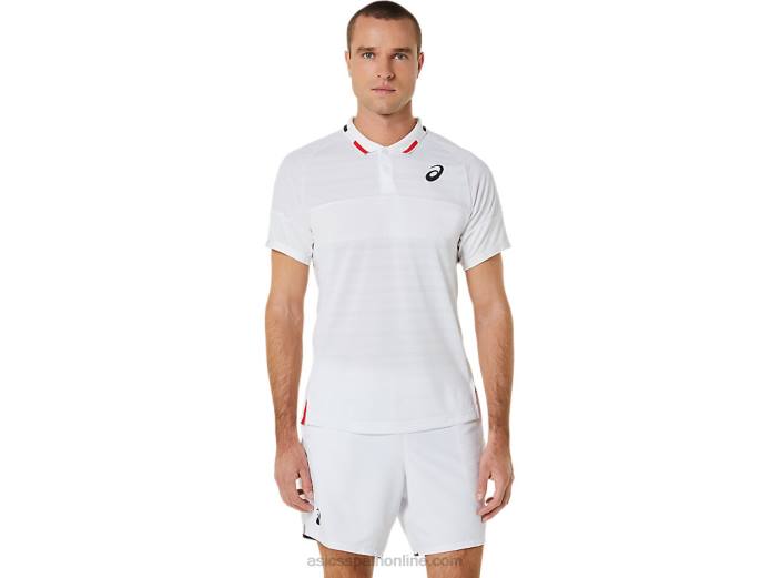 polo de partido de hombre Asics 4L68324 blanco brillante