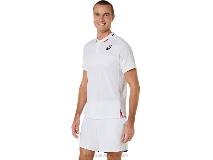 polo de partido de hombre Asics 4L68324 blanco brillante