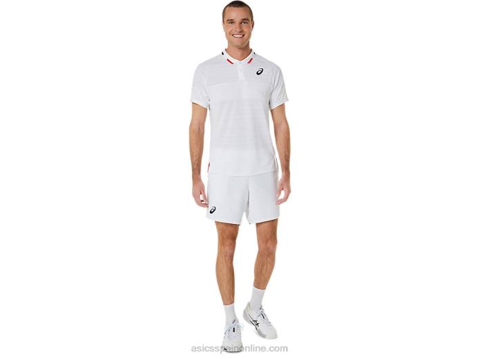 polo de partido de hombre Asics 4L68324 blanco brillante