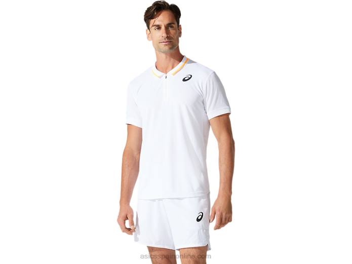 polo del partido de los hombres Asics 4L682000 blanco brillante