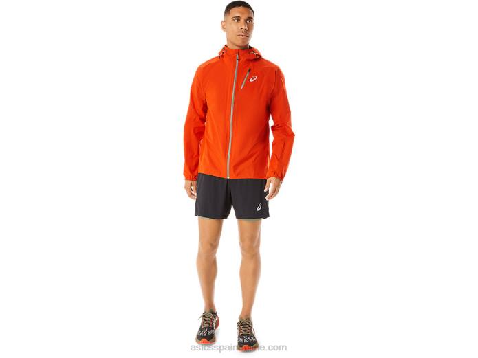 chaqueta impermeable hombre fujitrail Asics 4L681146 tomate cherry