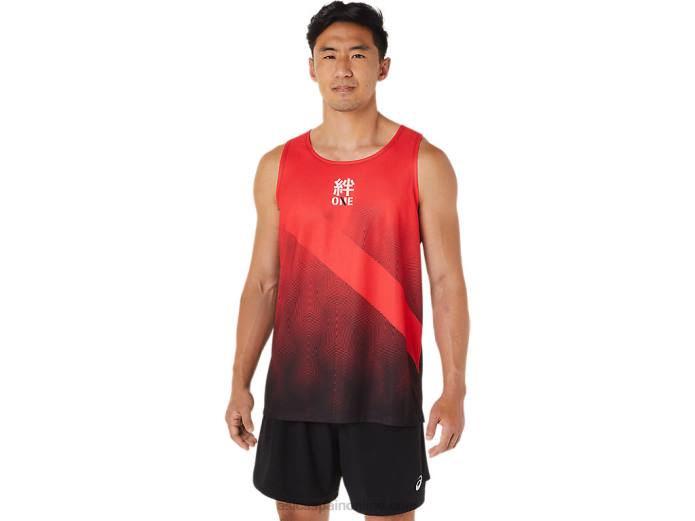 camiseta de hombre Asics 4L681648 rojo electrico