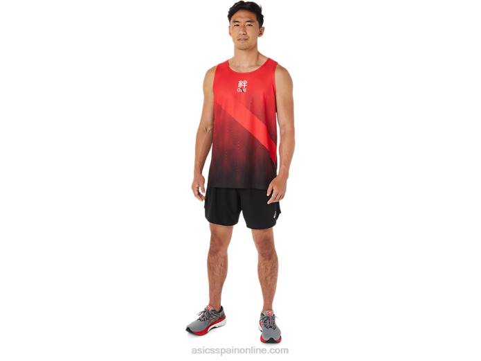 camiseta de hombre Asics 4L681648 rojo electrico