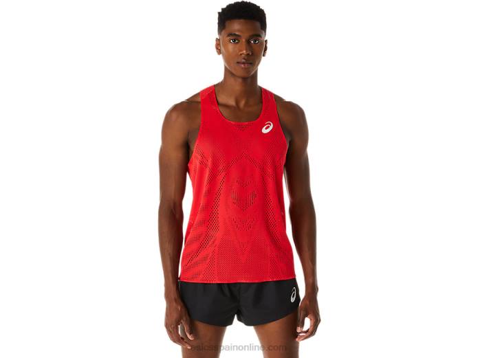 camiseta de hombre jacquard actibreeze Asics 4L68130 rojo electrico