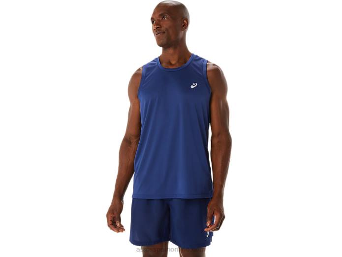 camiseta de lyte confeccionada para hombre Asics 4L68176 azul índigo