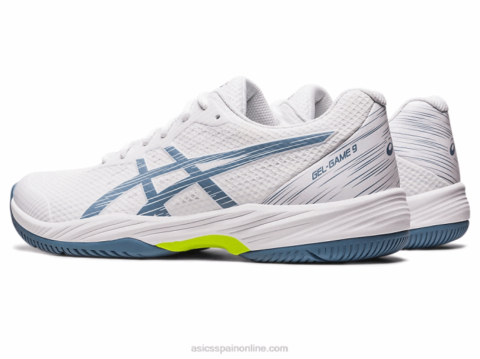 juego de gel 9 Asics 4L68410 blanco/azul acero