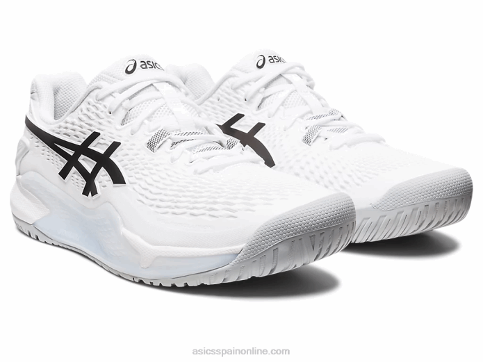 resolución de gel 9 Asics 4L68354 blanco negro