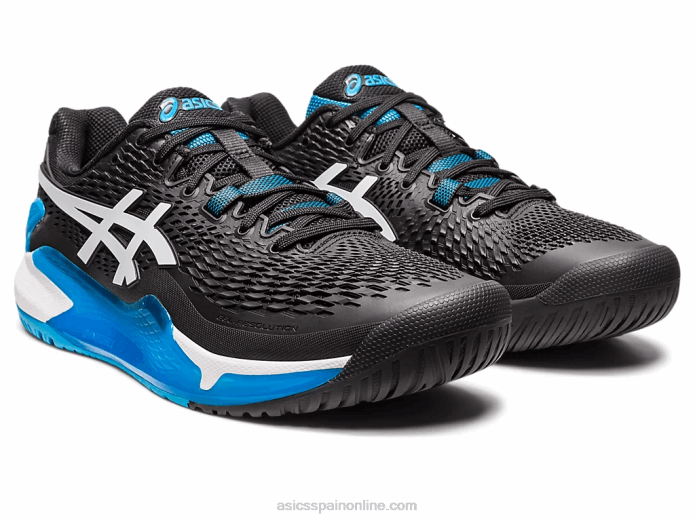 resolución de gel 9 Asics 4L68355 blanco negro