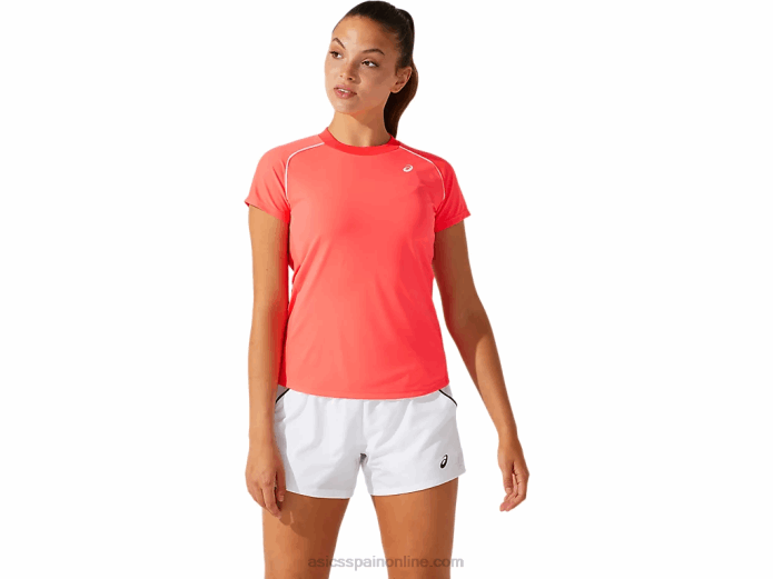 camiseta con ribetes para mujer Asics 4L683820 diva rosa