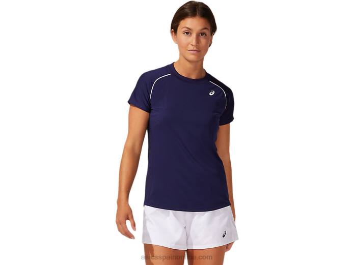 camiseta con ribetes para mujer Asics 4L683882 chaquetón