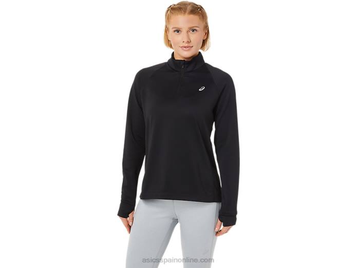 thermopolis mujer 1/4 zip Asics 4L683636 rendimiento negro