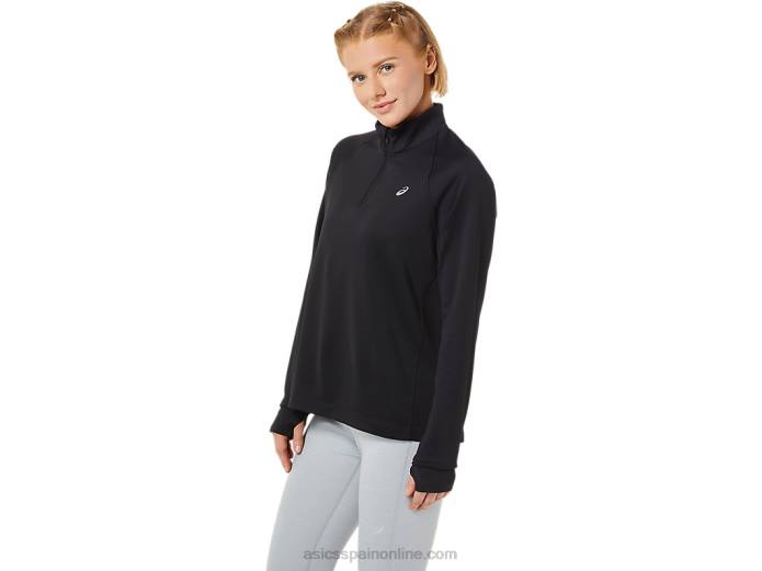 thermopolis mujer 1/4 zip Asics 4L683636 rendimiento negro