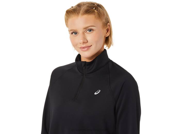 thermopolis mujer 1/4 zip Asics 4L683636 rendimiento negro