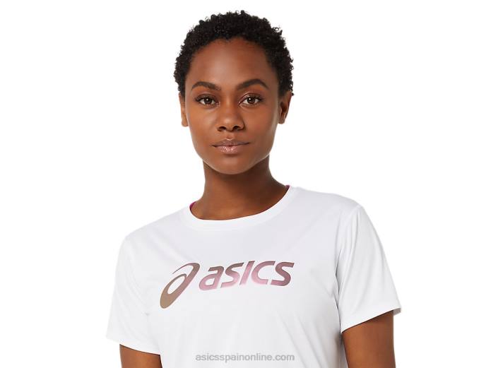 top sakura mujer Asics 4L683325 blanco brillante