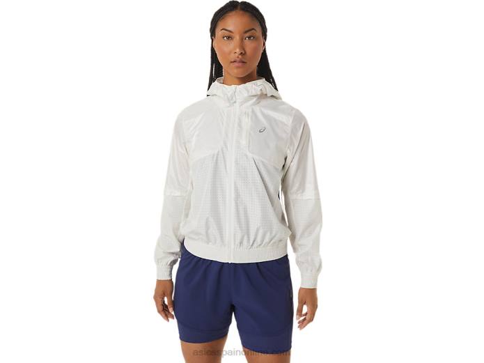 chaqueta de running nagino mujer Asics 4L682243 crema