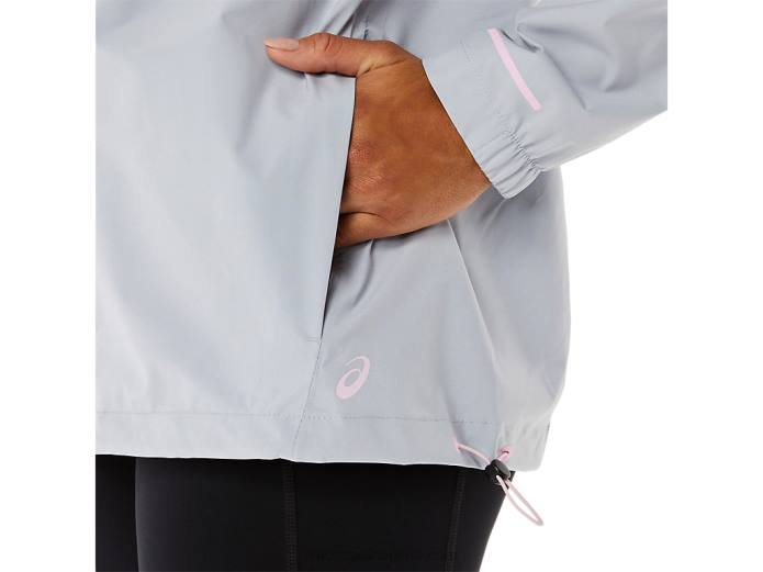 chaqueta impermeable mujer Asics 4L683333 gris piedmont/rosa claro