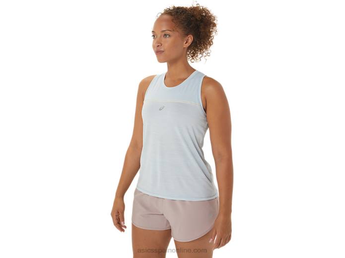 tanque de carrera femenino Asics 4L682247 cielo/crema