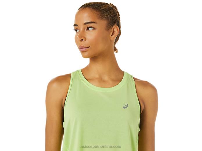 tanque de carrera femenino Asics 4L683343 verde lima