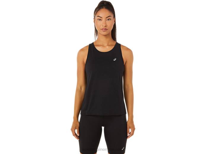 tanque de carrera femenino Asics 4L683345 rendimiento negro