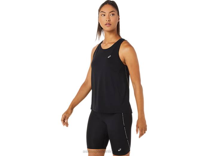 tanque de carrera femenino Asics 4L683345 rendimiento negro