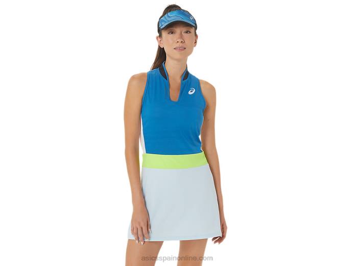 vestido de partido de mujer Asics 4L682250 azul renacido/cielo