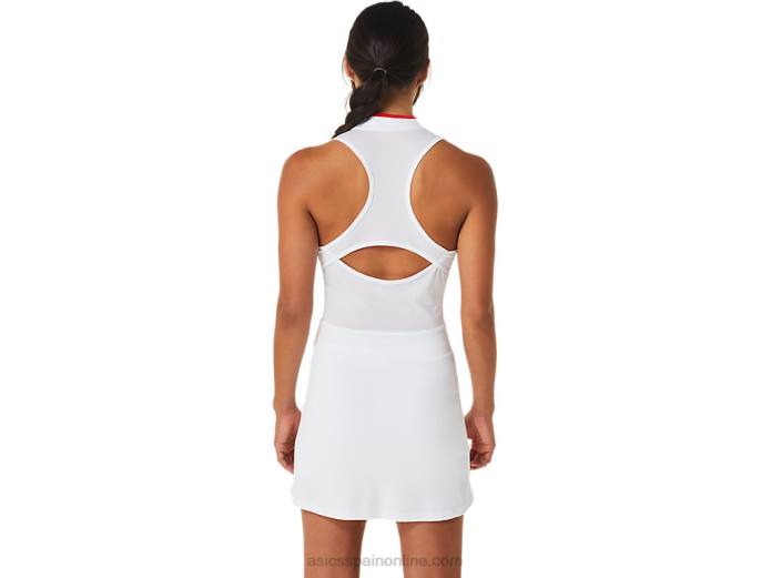 vestido de partido de mujer Asics 4L682526 blanco brillante