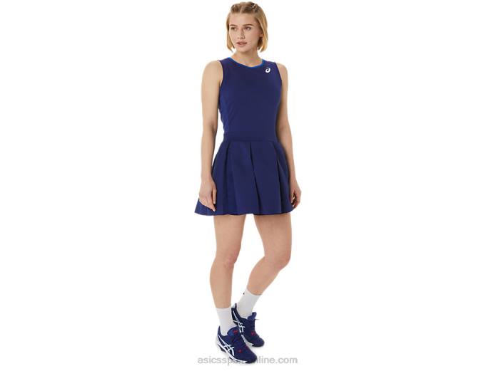 vestido de partido de mujer Asics 4L683042 buceo azul