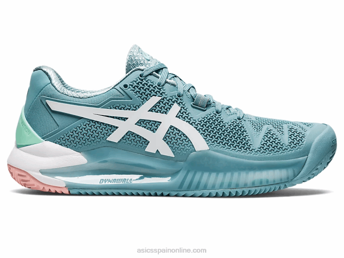 gel-resolución 8 arcilla Asics 4L683087 humo azul/blanco