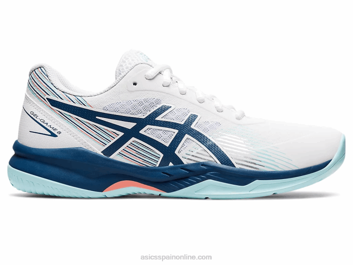 juego de gel 8 Asics 4L683532 blanco/índigo claro