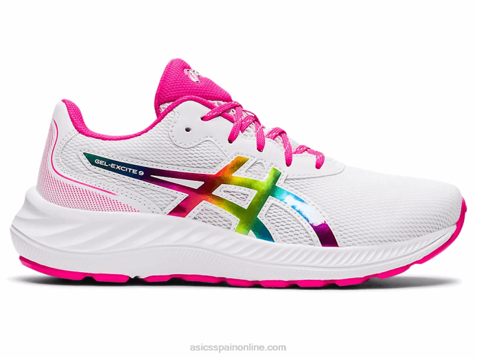 gel-excite 9 grado escuela Asics 4L684462 brillo blanco/rosa