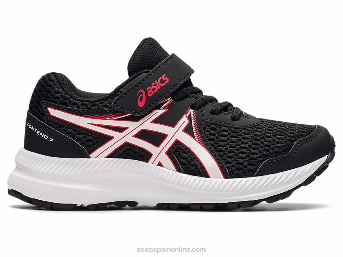 contend 7 preescolar Asics 4L684512 negro/rojo eléctrico