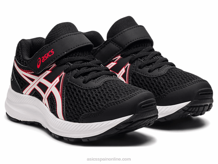 contend 7 preescolar Asics 4L684512 negro/rojo eléctrico