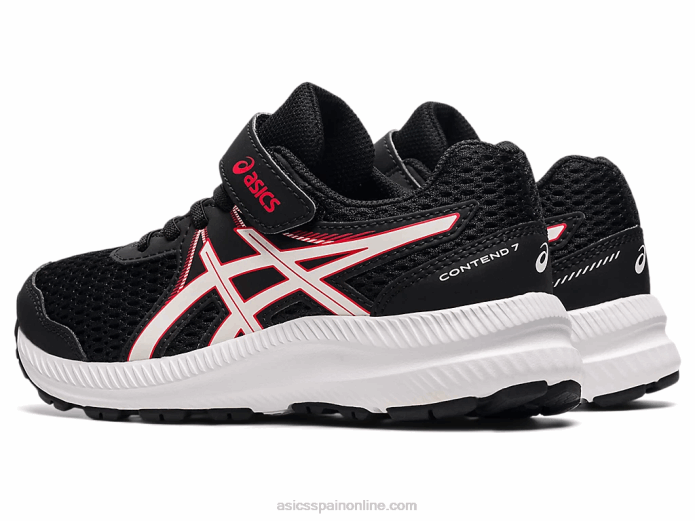 contend 7 preescolar Asics 4L684512 negro/rojo eléctrico