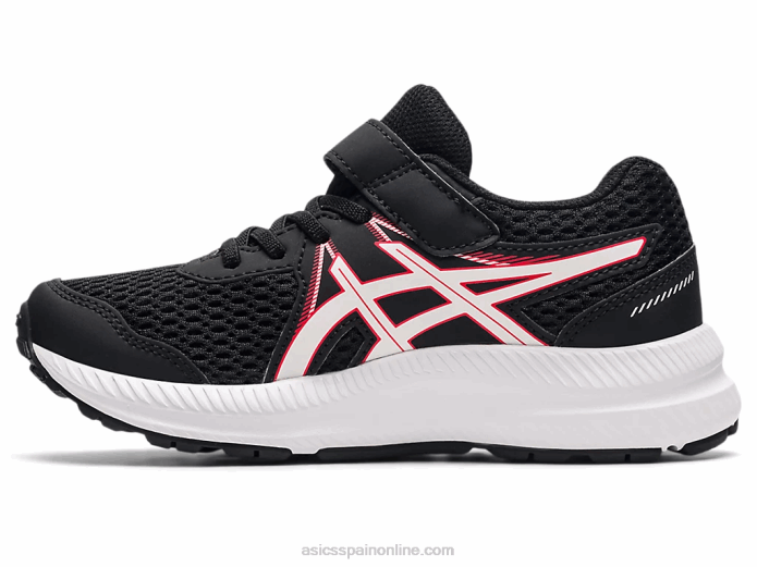 contend 7 preescolar Asics 4L684512 negro/rojo eléctrico