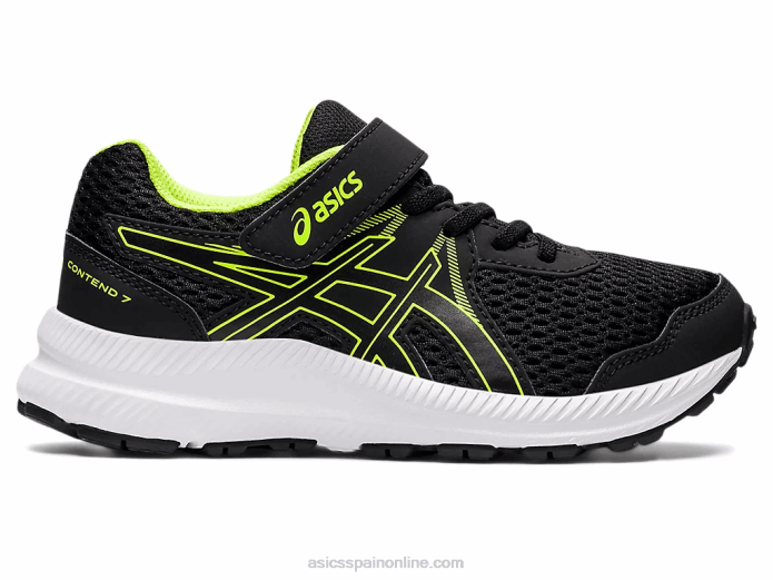 contend 7 preescolar Asics 4L684518 negro/verde peligro