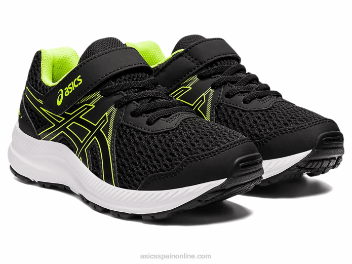 contend 7 preescolar Asics 4L684518 negro/verde peligro